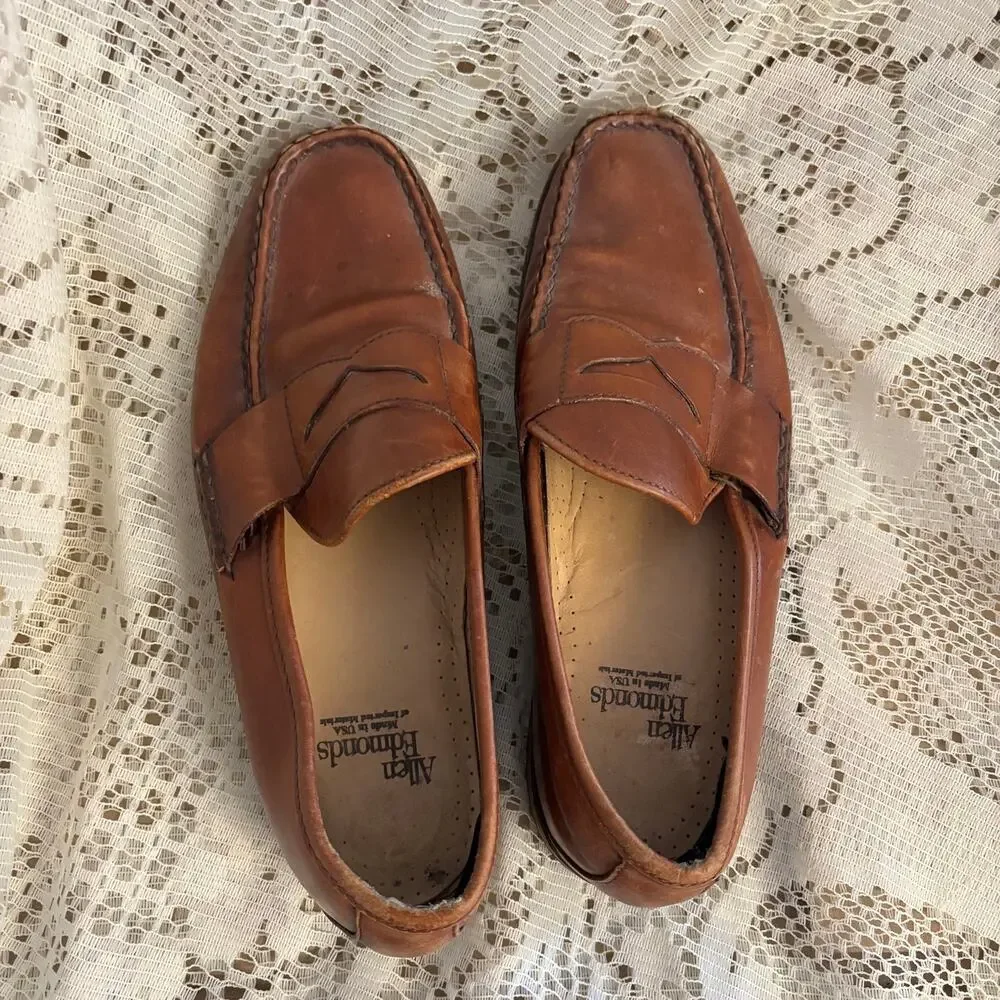 Allen Edmonds Men's US 8 Tan leather Penny Loafers Shoes